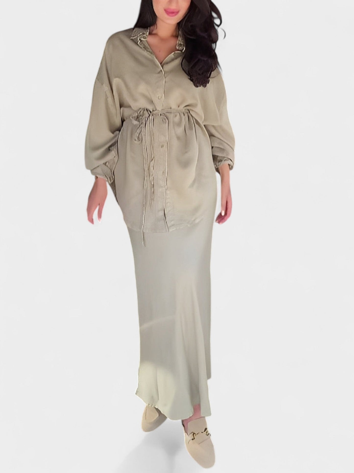 Joe | Tie - Drawstring Shirt & Skirt Set - Lora Toronto