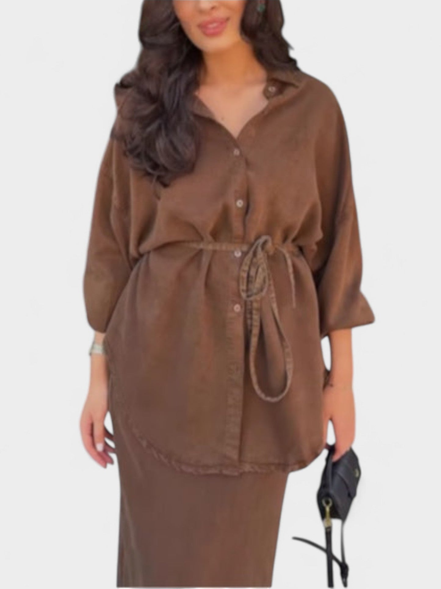 Joe | Tie - Drawstring Shirt & Skirt Set - Lora Toronto