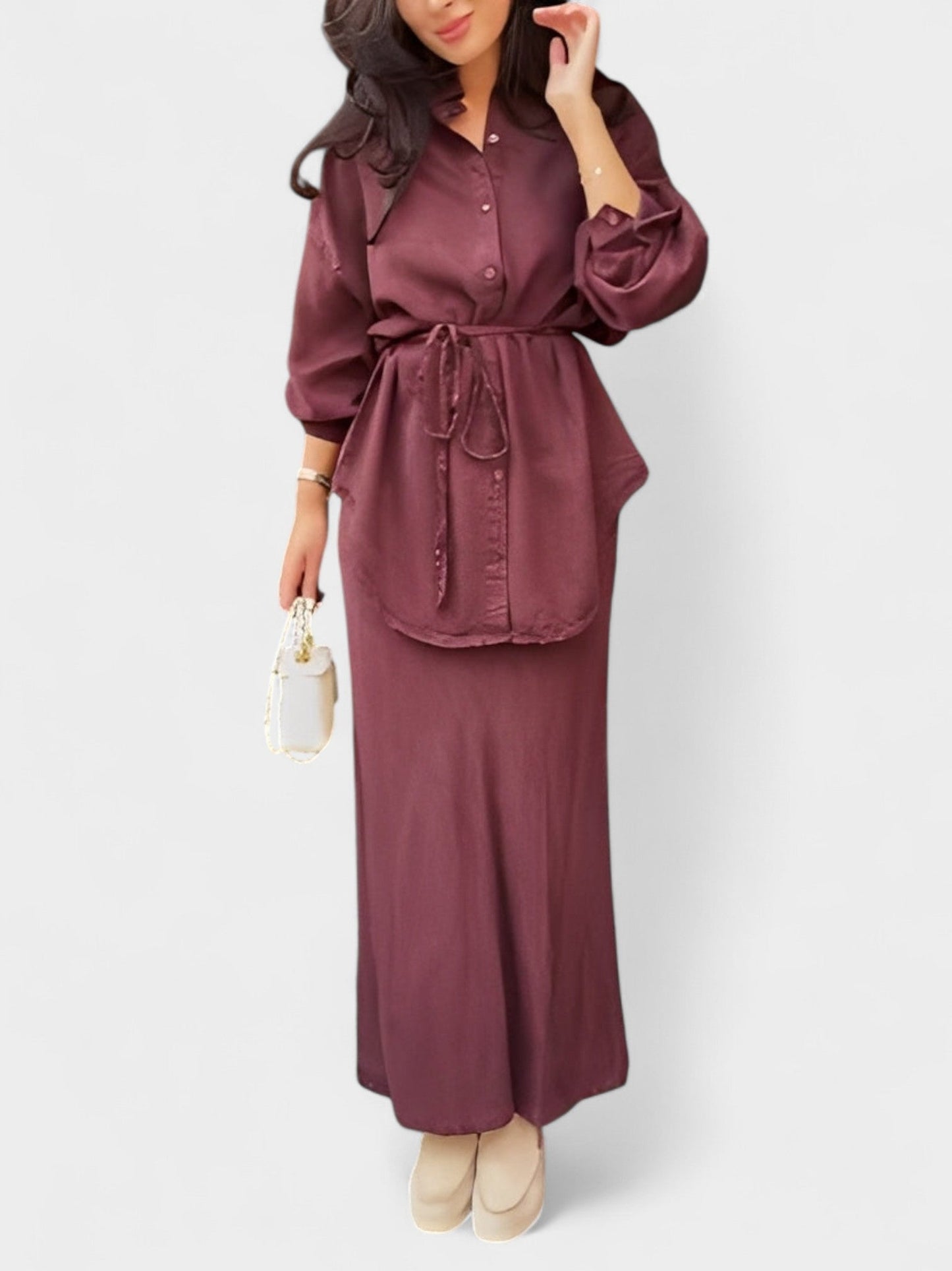 Joe | Tie - Drawstring Shirt & Skirt Set - Lora Toronto