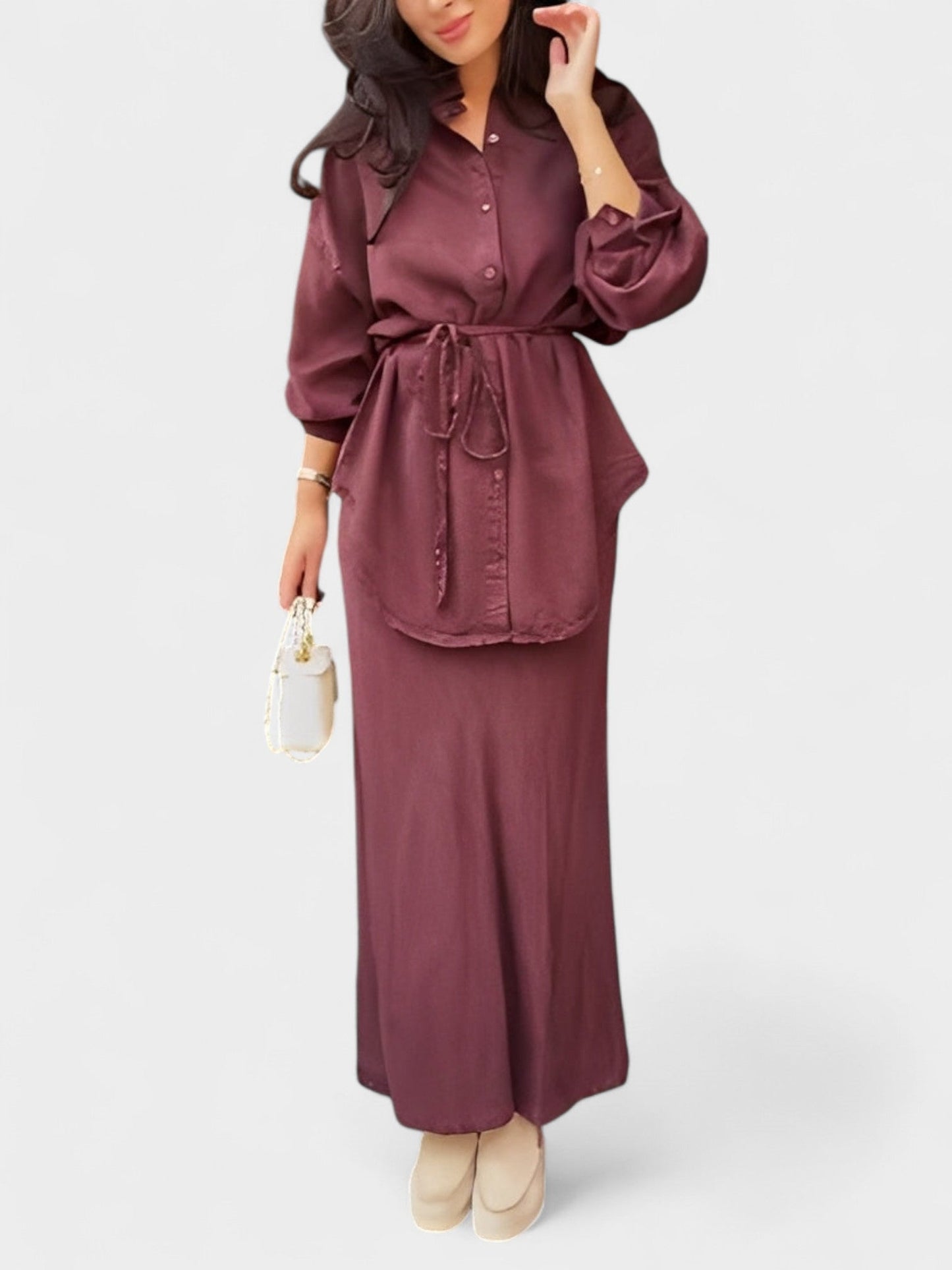 Joe | Tie - Drawstring Shirt & Skirt Set - Lora Toronto