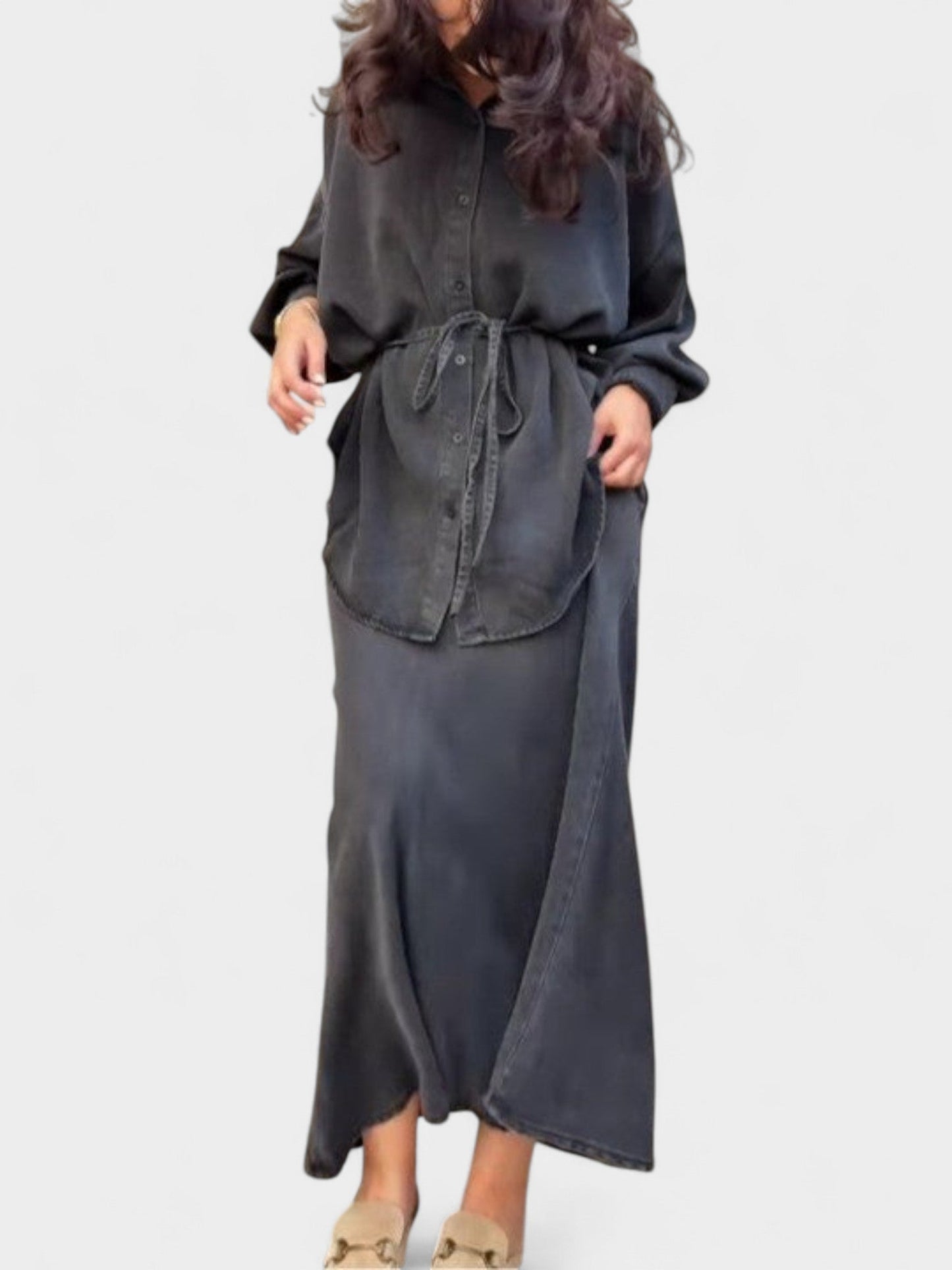 Joe | Tie - Drawstring Shirt & Skirt Set - Lora Toronto