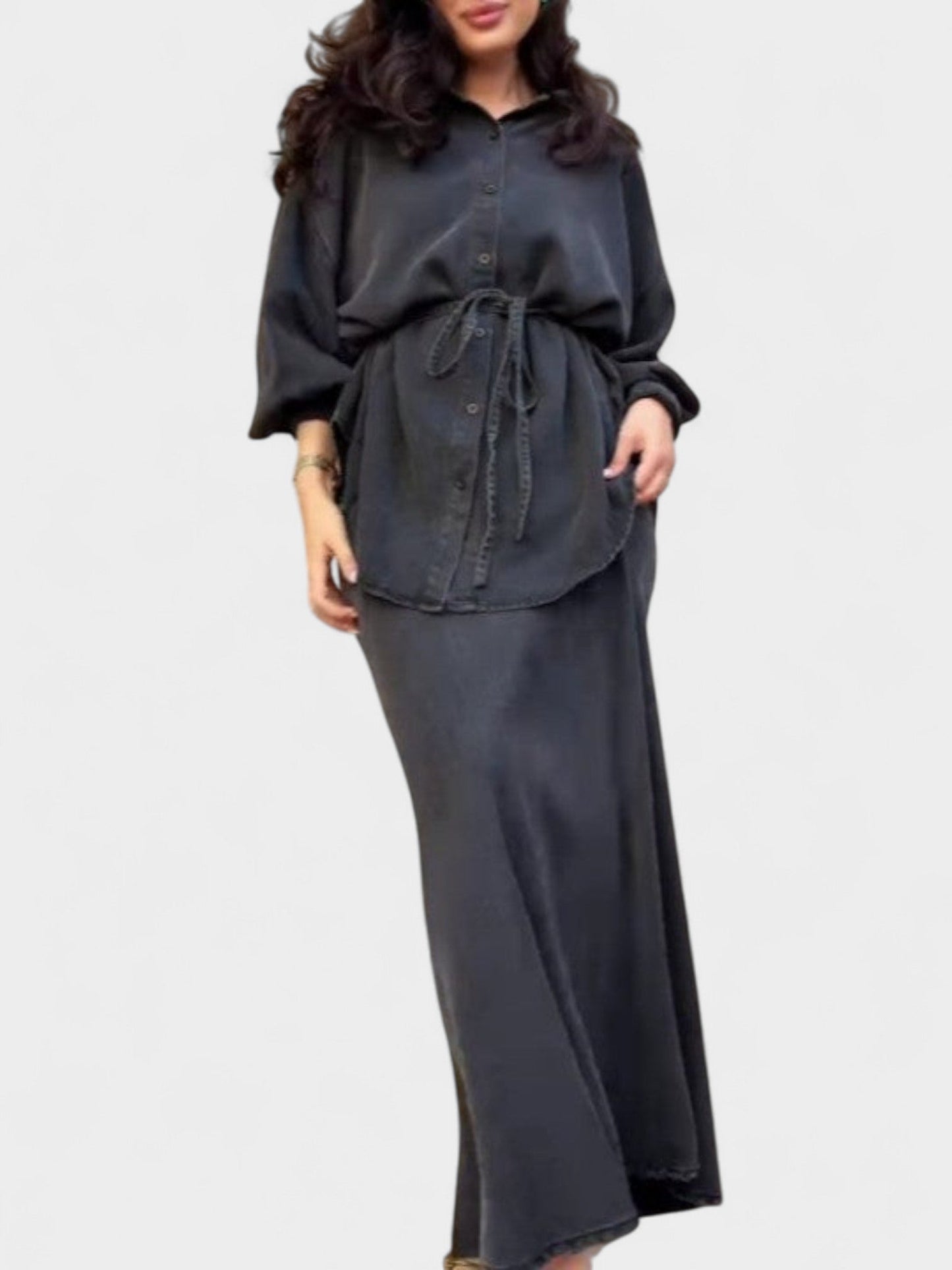 Joe | Tie - Drawstring Shirt & Skirt Set - Lora Toronto