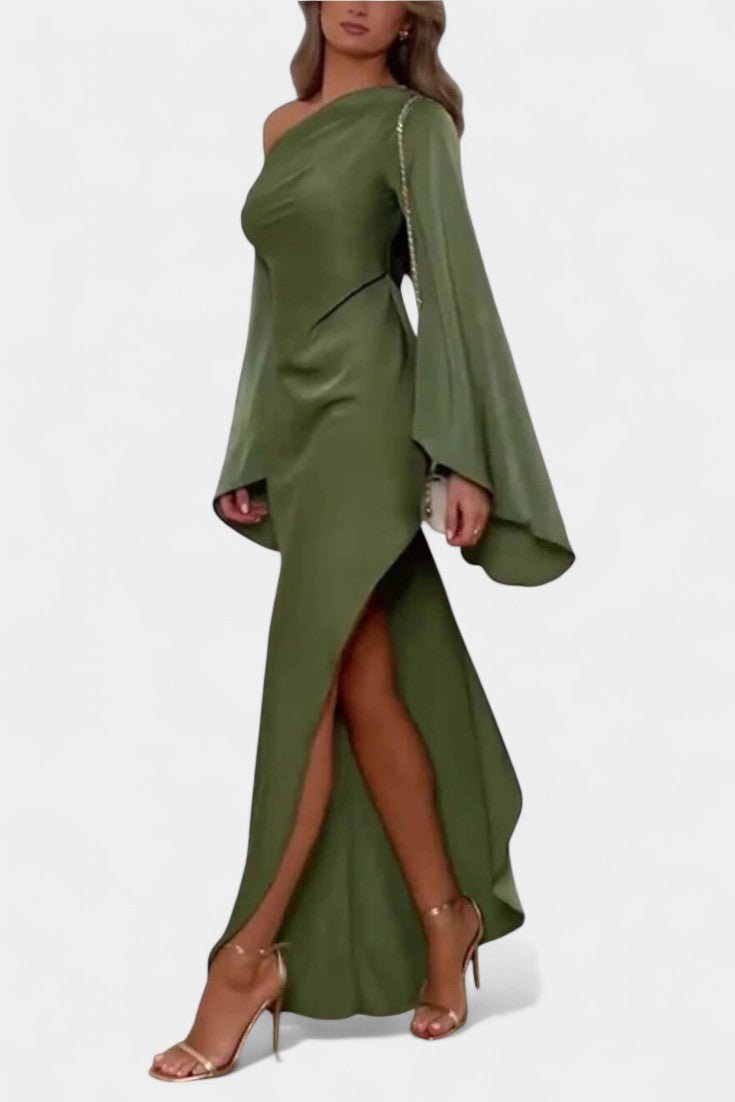 Keisha | One - Shoulder Asymmetrical Maxi Dress - Lora Toronto