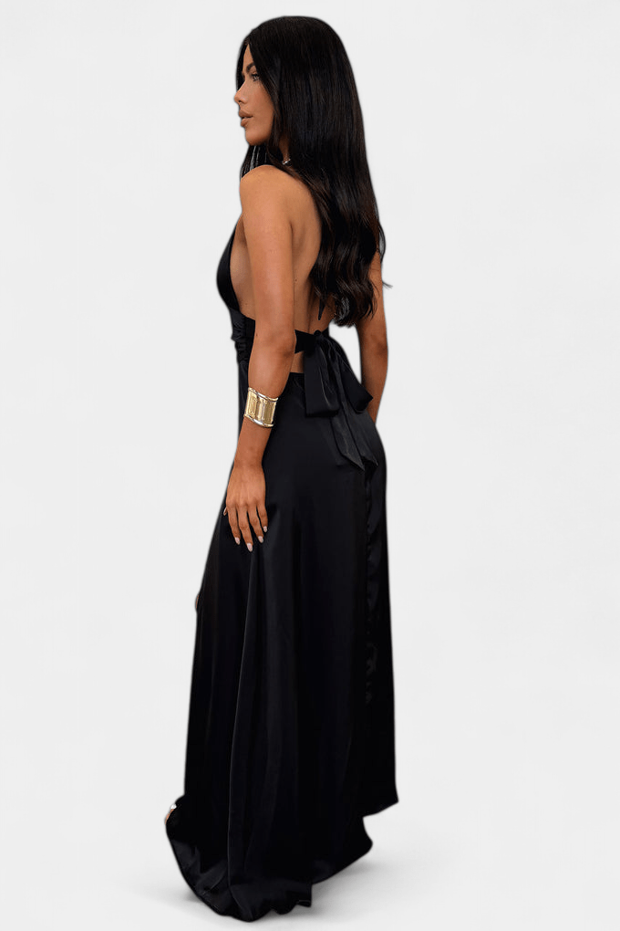 Latisha | Halter Neck High - Slit Dress - Lora Toronto