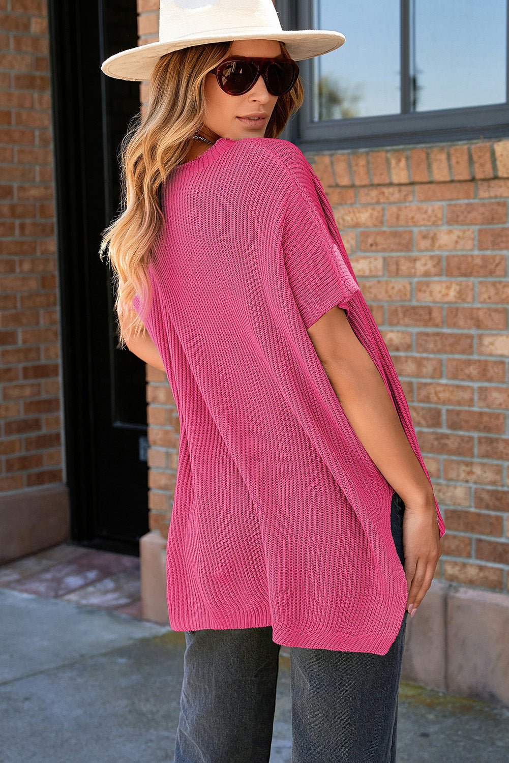 Lena | Short Sleeve Oversized Sweater - Lora Toronto