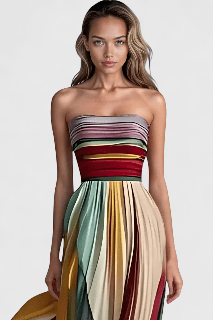 Leticia | Colourful Sleeveless Maxi Dress - Lora Toronto