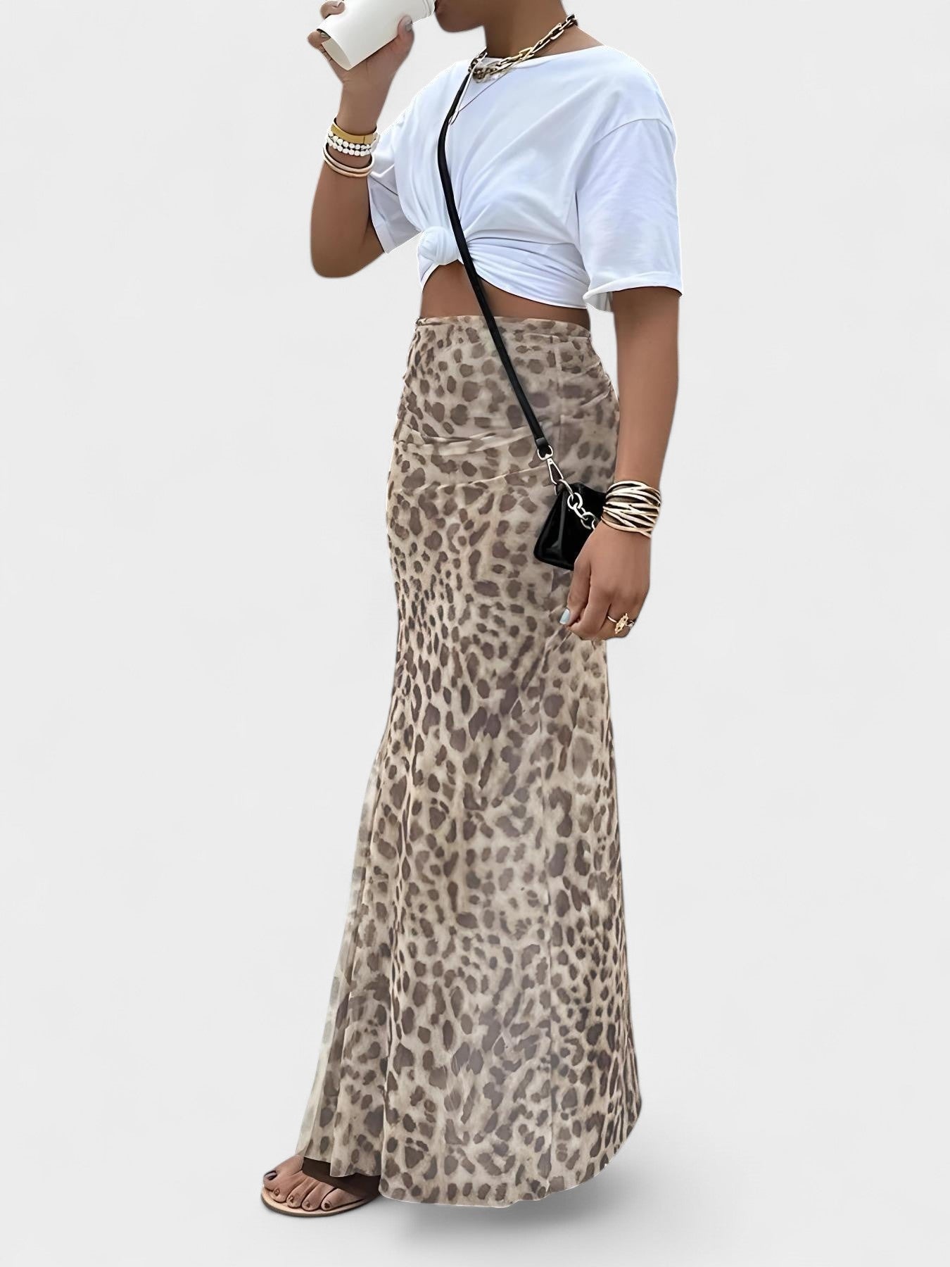Lila | Leopard Print Maxi Skirt - Lora Toronto