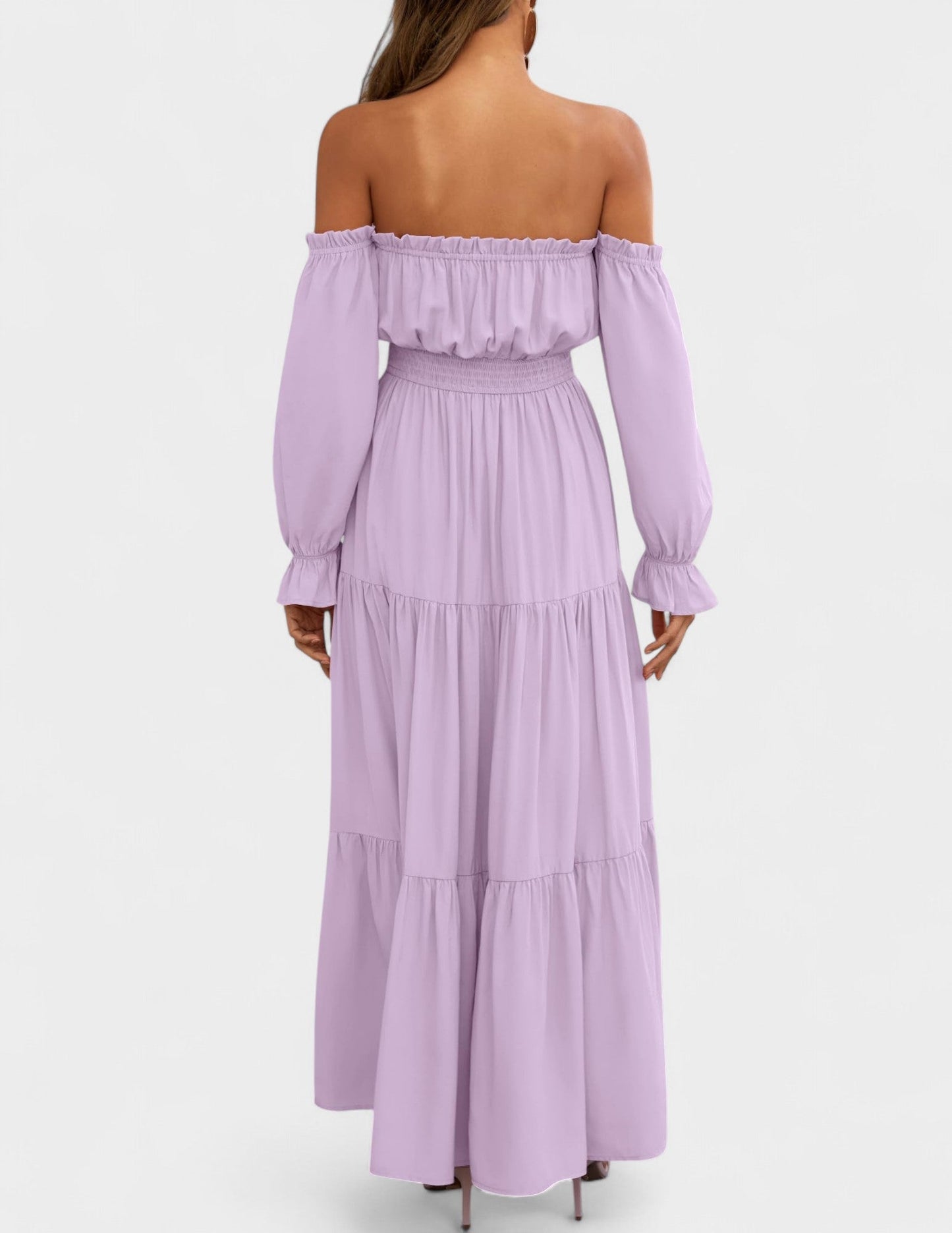 Lila | Off - Shoulder Flounce Maxi Dress - Lora Toronto