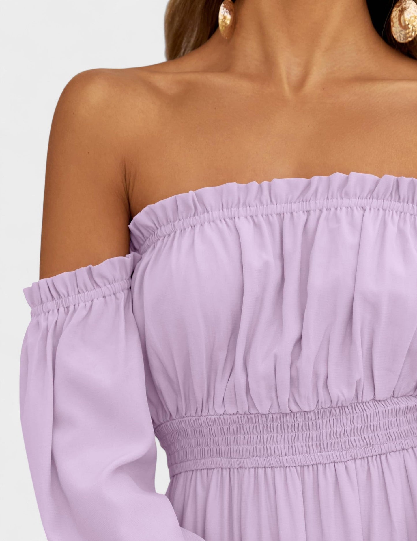 Lila | Off - Shoulder Flounce Maxi Dress - Lora Toronto