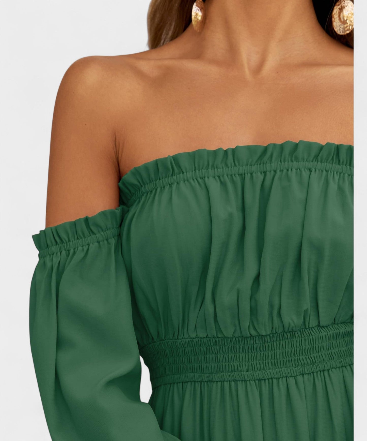 Lila | Off - Shoulder Flounce Maxi Dress - Lora Toronto