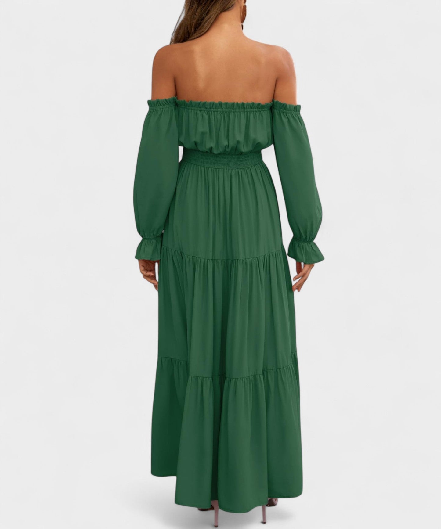 Lila | Off - Shoulder Flounce Maxi Dress - Lora Toronto