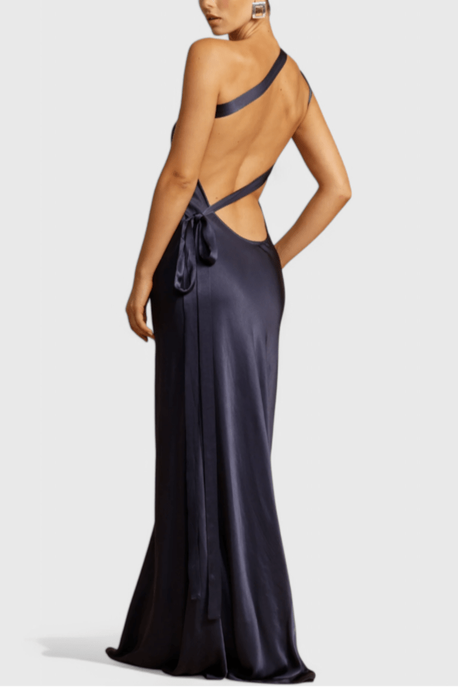 Liora | Backless Diagonal Strap Maxi Dress - Lora Toronto