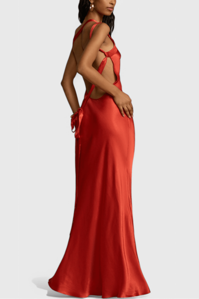 Liora | Backless Diagonal Strap Maxi Dress - Lora Toronto