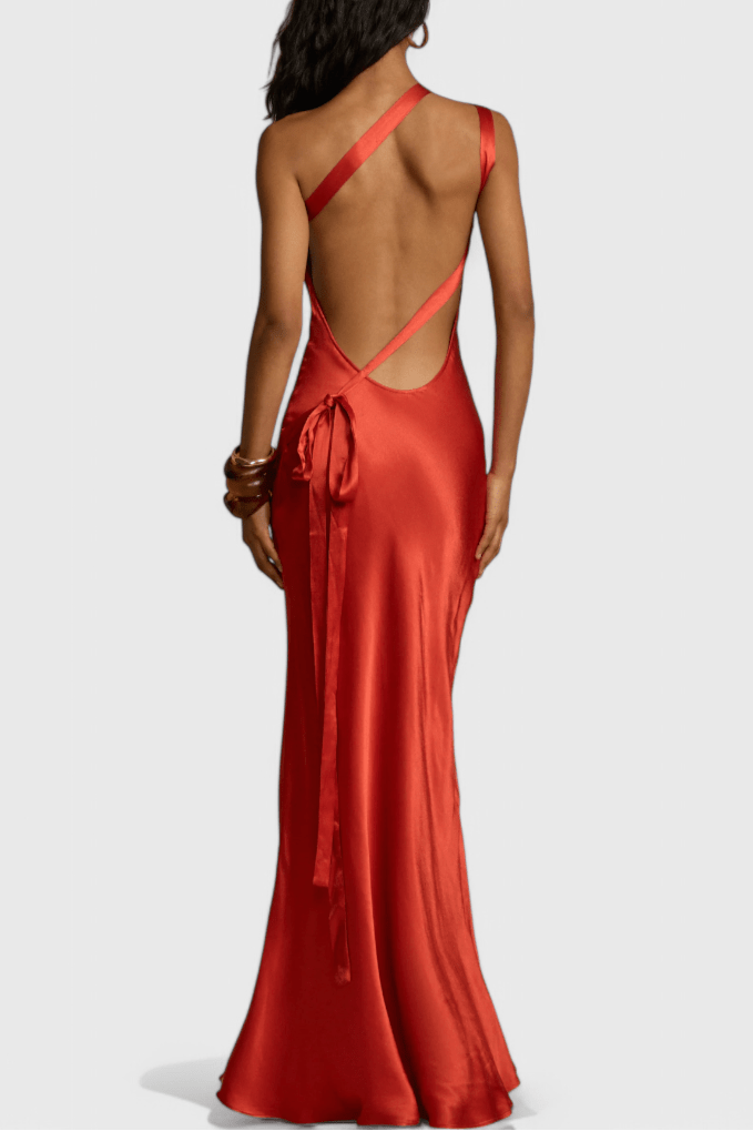 Liora | Backless Diagonal Strap Maxi Dress - Lora Toronto