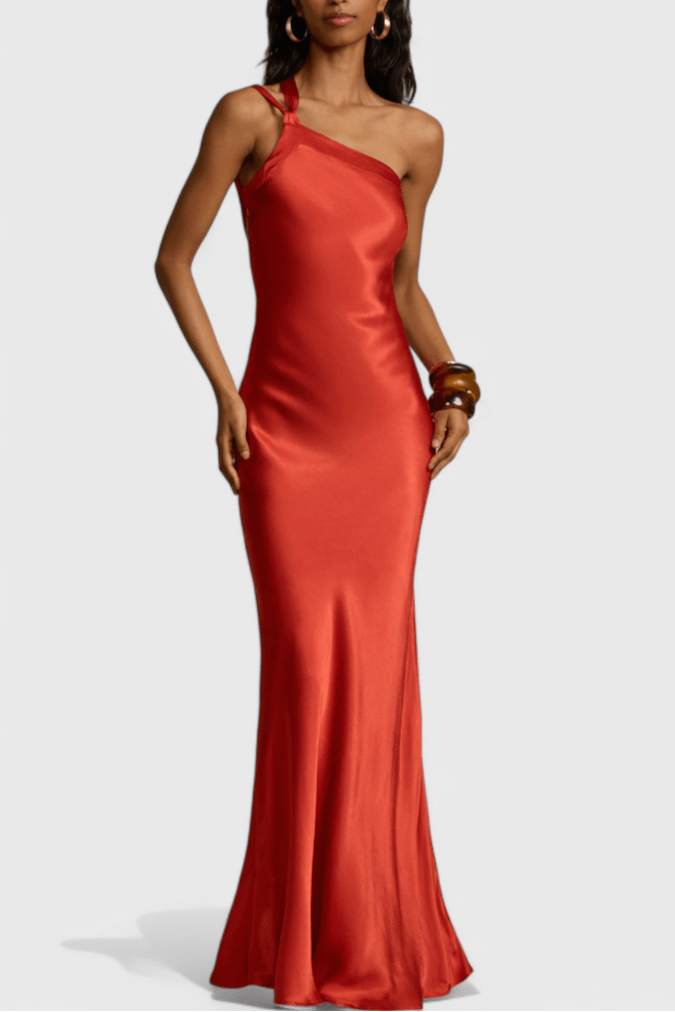 Liora | Backless Diagonal Strap Maxi Dress - Lora Toronto