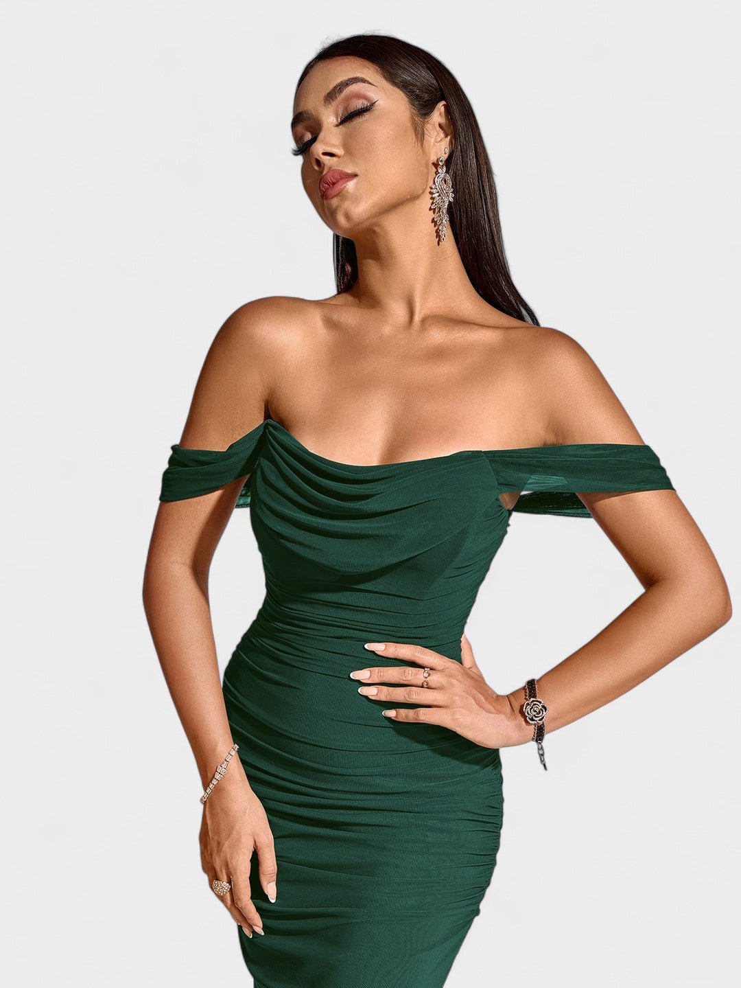 Lora | Nuit Draped Evening Gown - Lora Toronto
