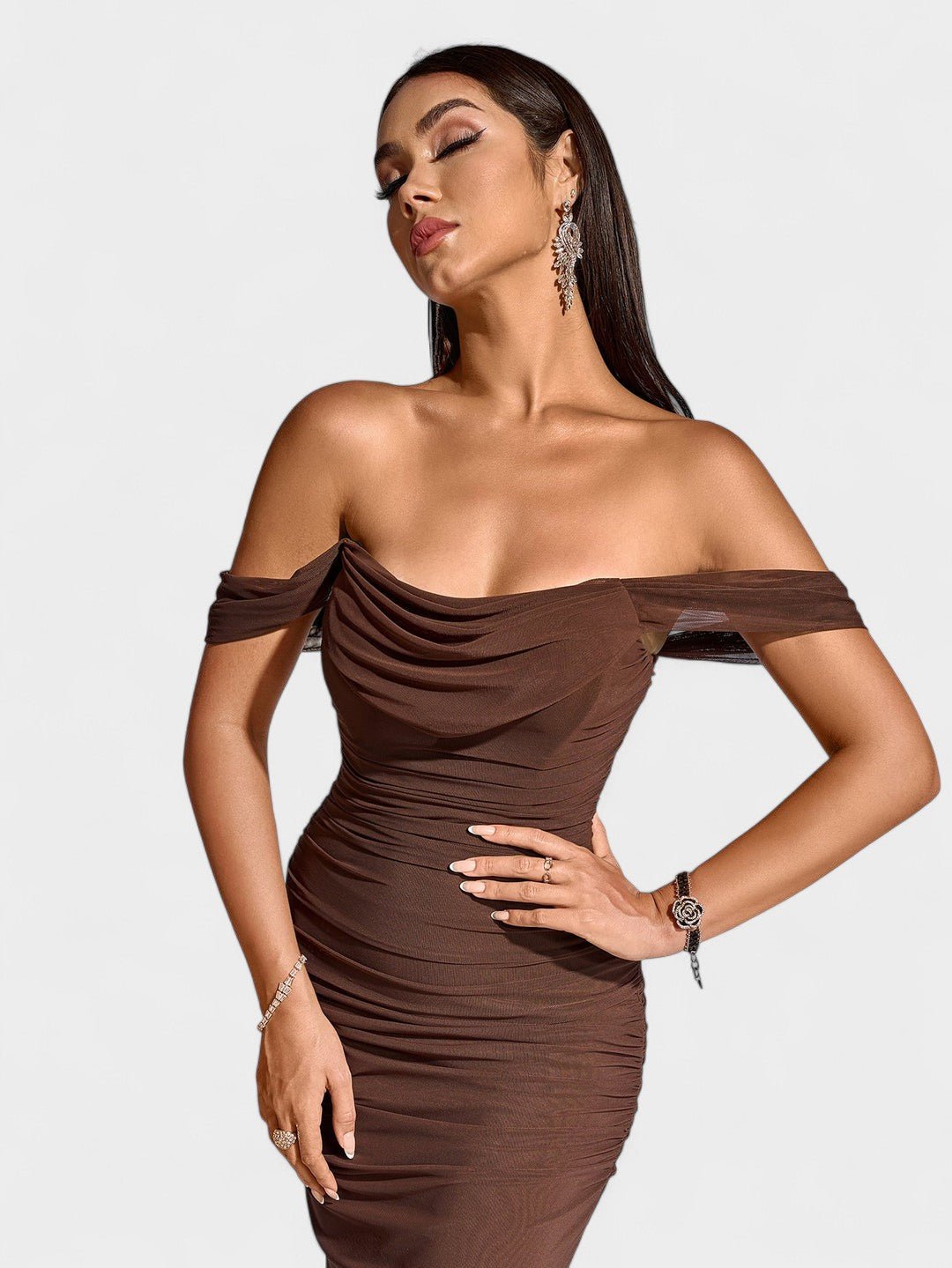 Lora | Nuit Draped Evening Gown - Lora Toronto
