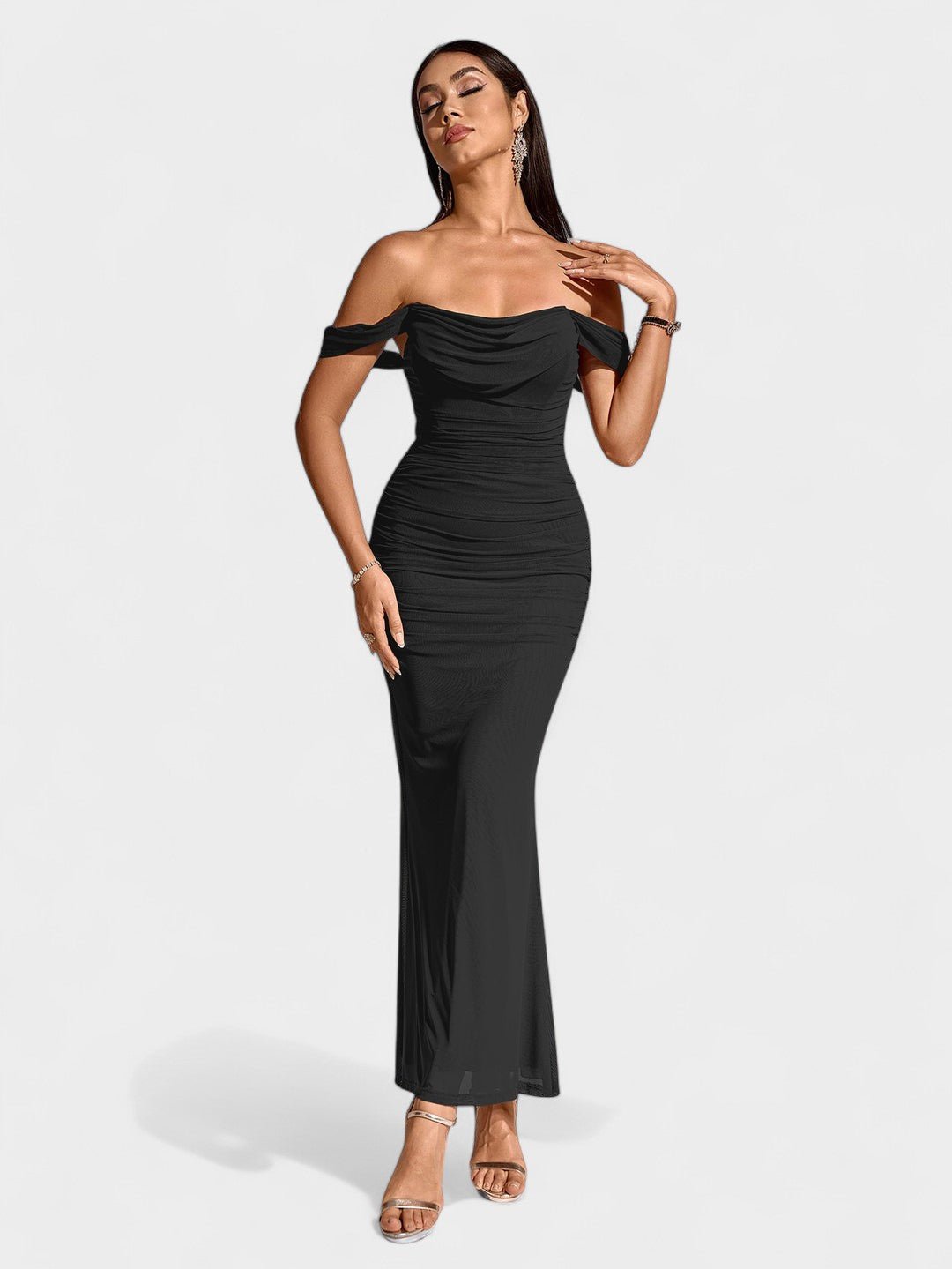 Lora | Nuit Draped Evening Gown - Lora Toronto