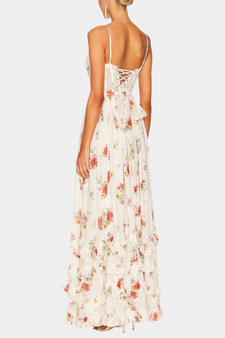 Luna | Floral Corset Maxi Dress - Lora Toronto