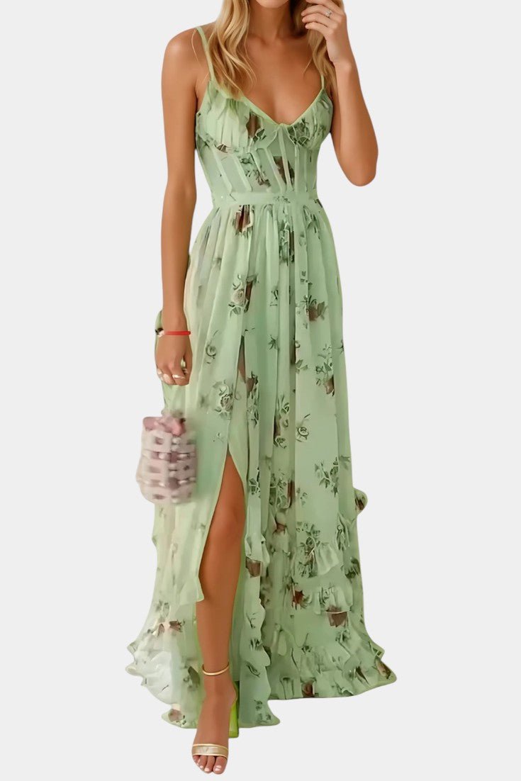 Luna | Floral Corset Maxi Dress - Lora Toronto