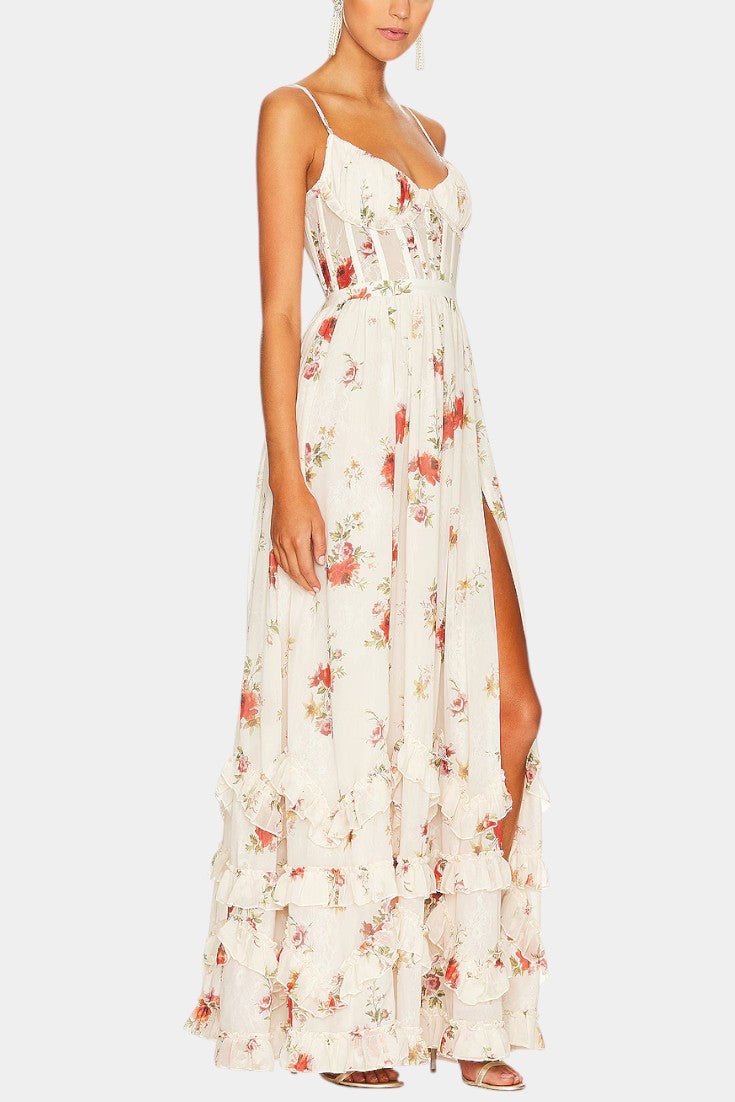 Luna | Floral Corset Maxi Dress - Lora Toronto