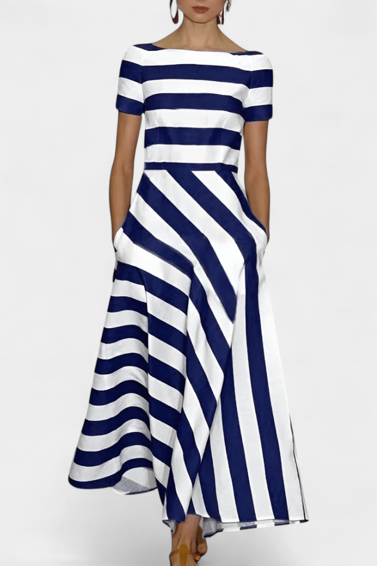 Lustra | Striped Handcrafted Maxi Dress - Lora Toronto
