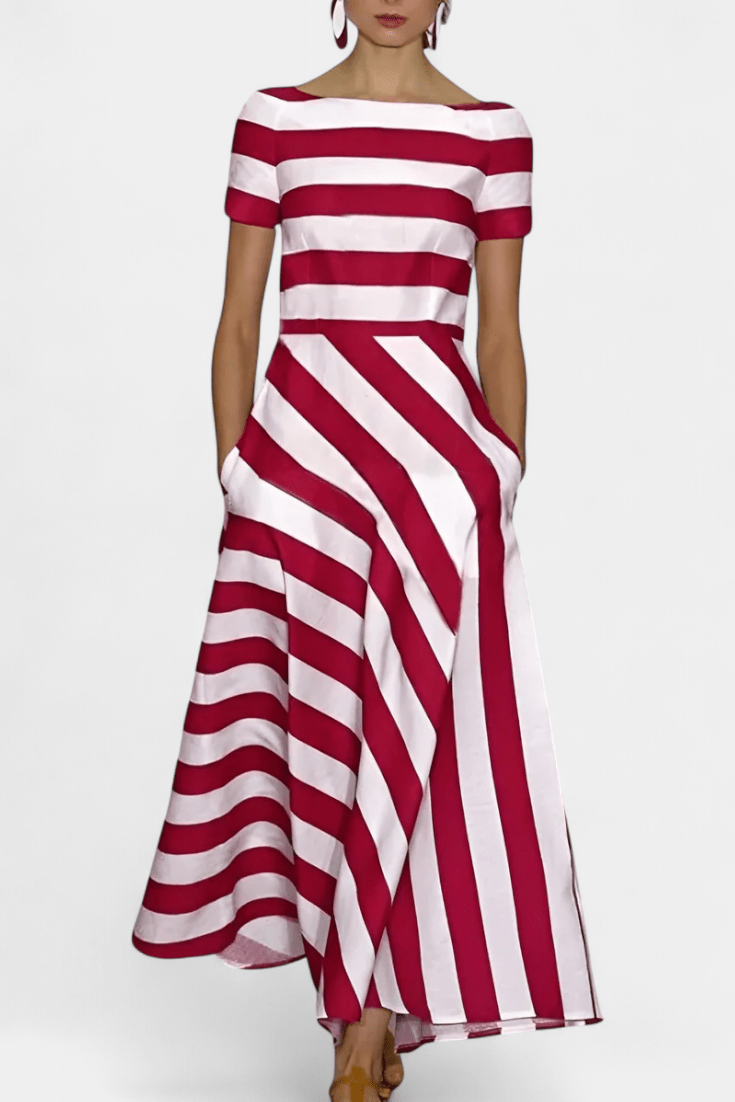 Lustra | Striped Handcrafted Maxi Dress - Lora Toronto