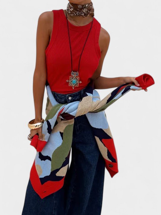 Lydia | Abstract Knit Cardigan & Skirt Set - Lora Toronto