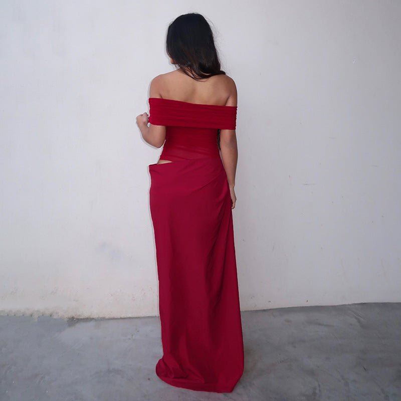 Maisy | Off - Shoulder Mesh Maxi Dress - Lora Toronto