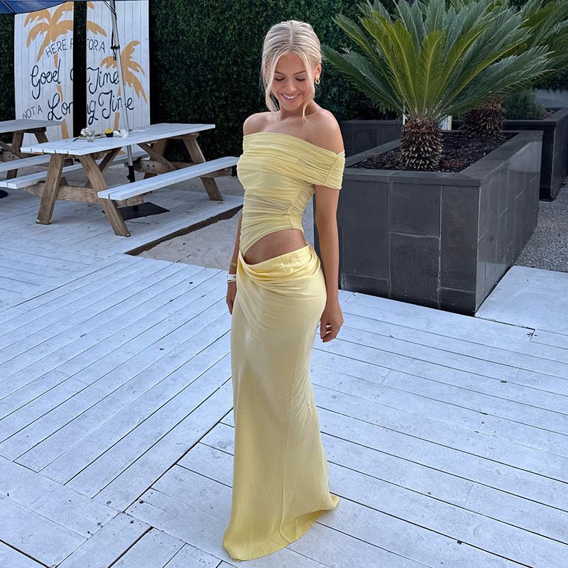 Maisy | Off - Shoulder Mesh Maxi Dress - Lora Toronto