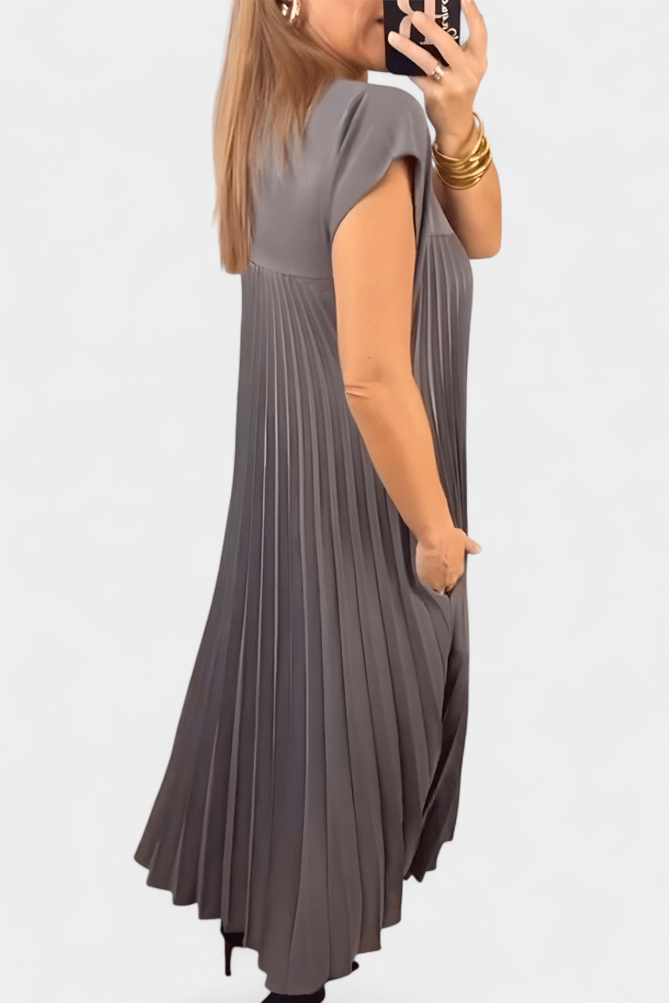 Manuela | Sleeveless Pleated High - Waist Dress - Lora Toronto
