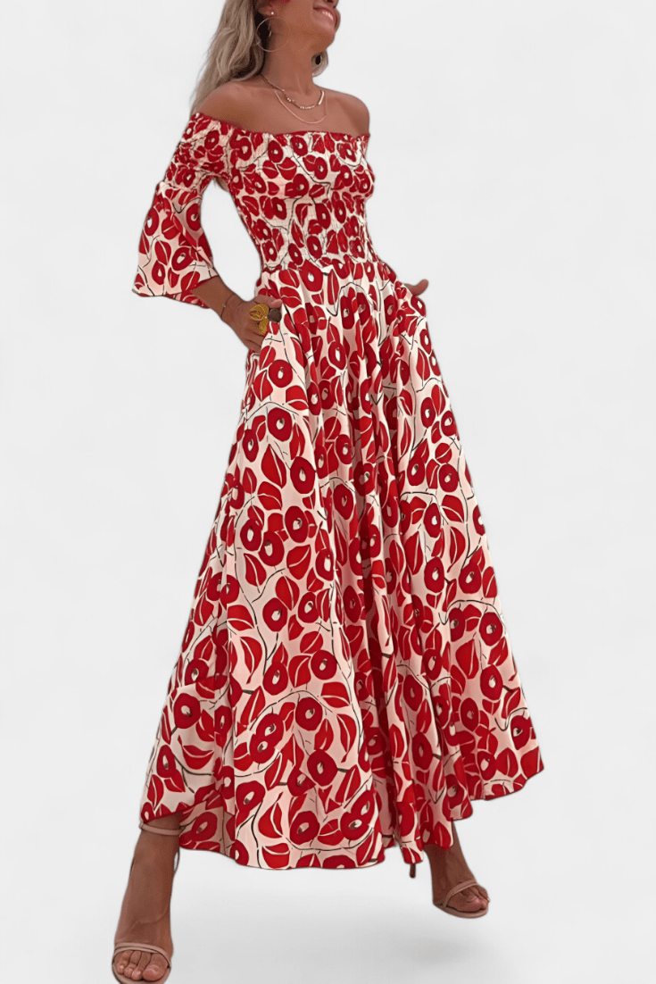 Mar | Off - Shoulder Floral Maxi Dress - Lora Toronto