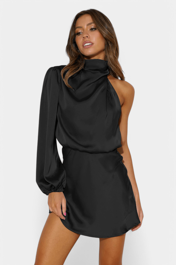Mara | One - Shoulder Draped Dress - Lora Toronto