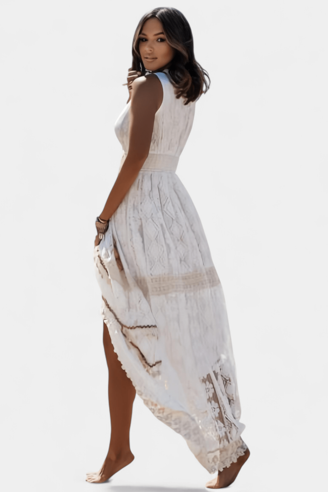 Melina | Boho Lace Maxi Dress - Lora Toronto
