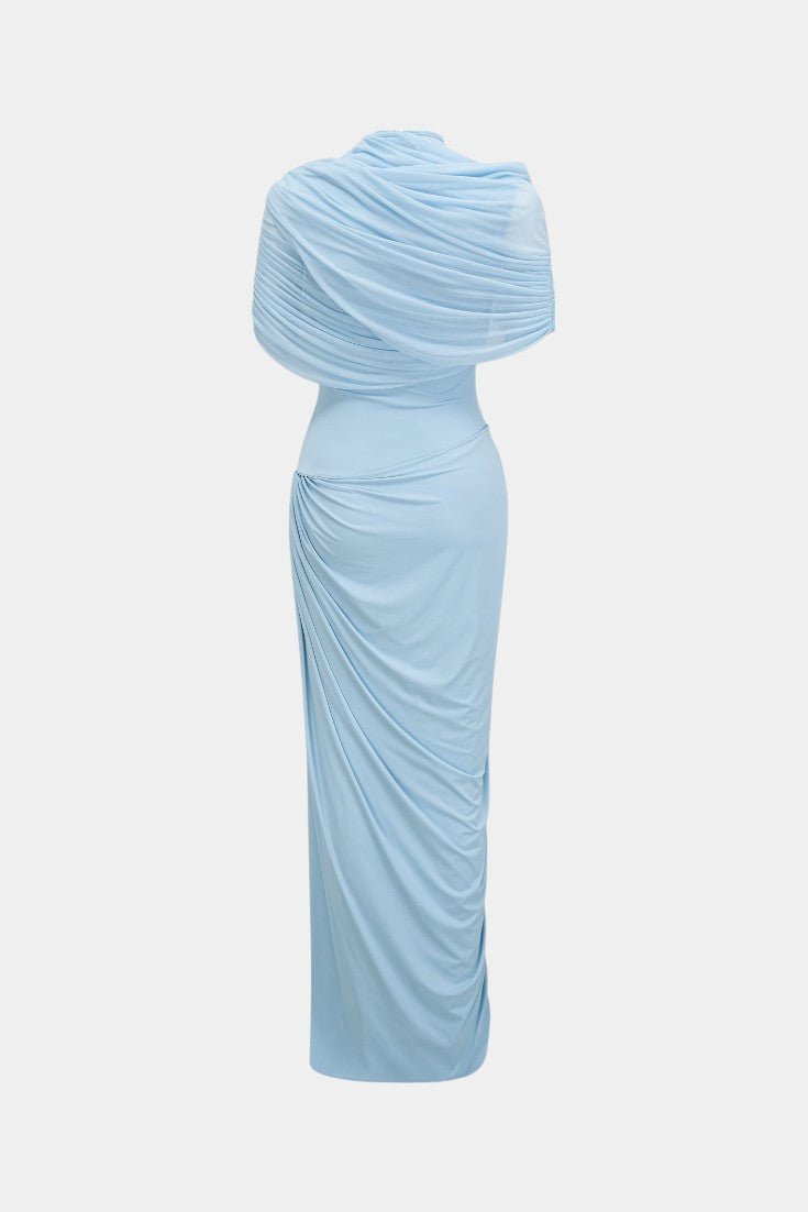 Melisande | Asymmetric Pleated Maxi Dress - Lora Toronto
