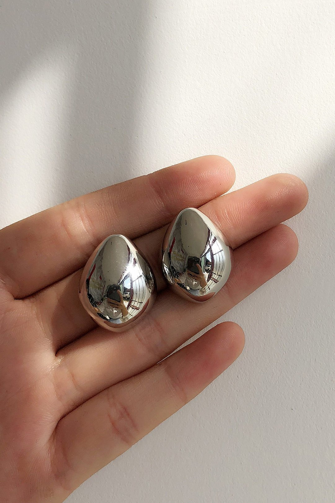 Metal Drop Shaped Earrings - Lora Toronto