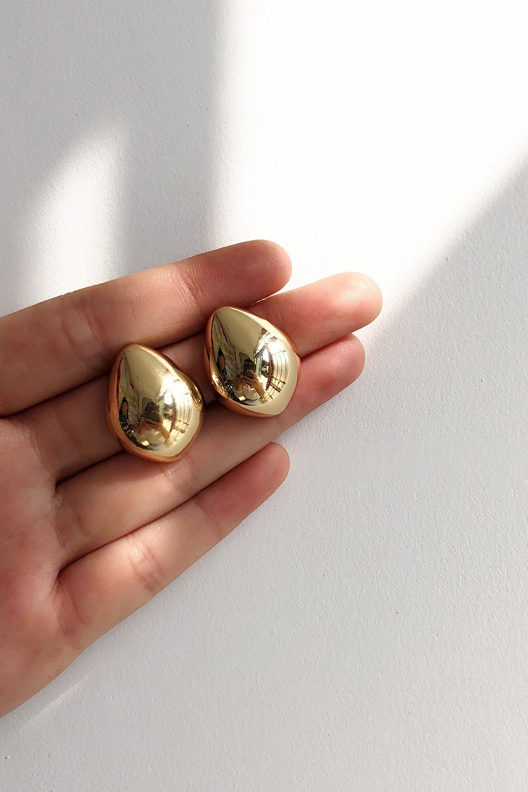 Metal Drop Shaped Earrings - Lora Toronto