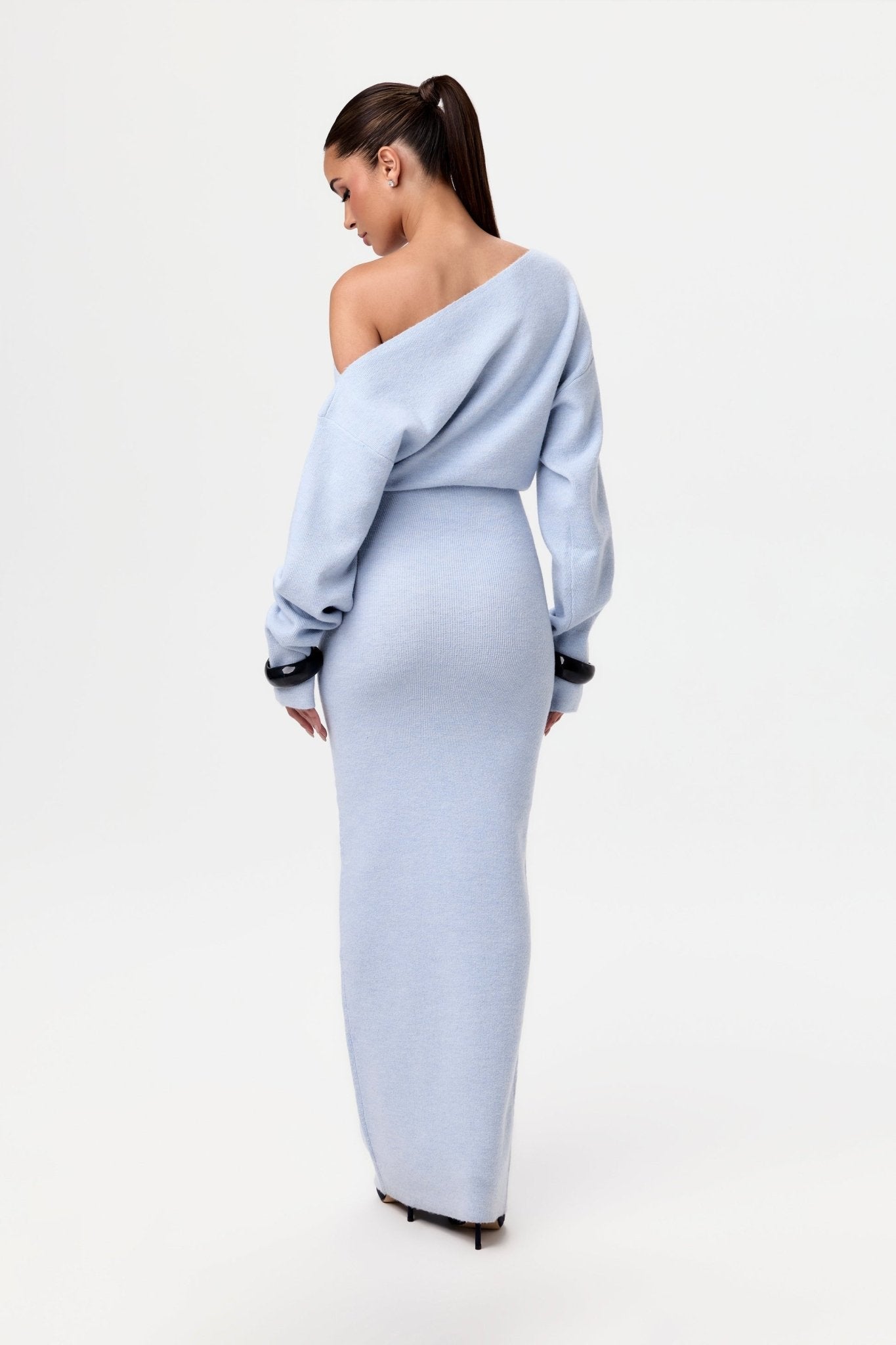 Mila | Off - Shoulder Knit Sweater Dress - Lora Toronto