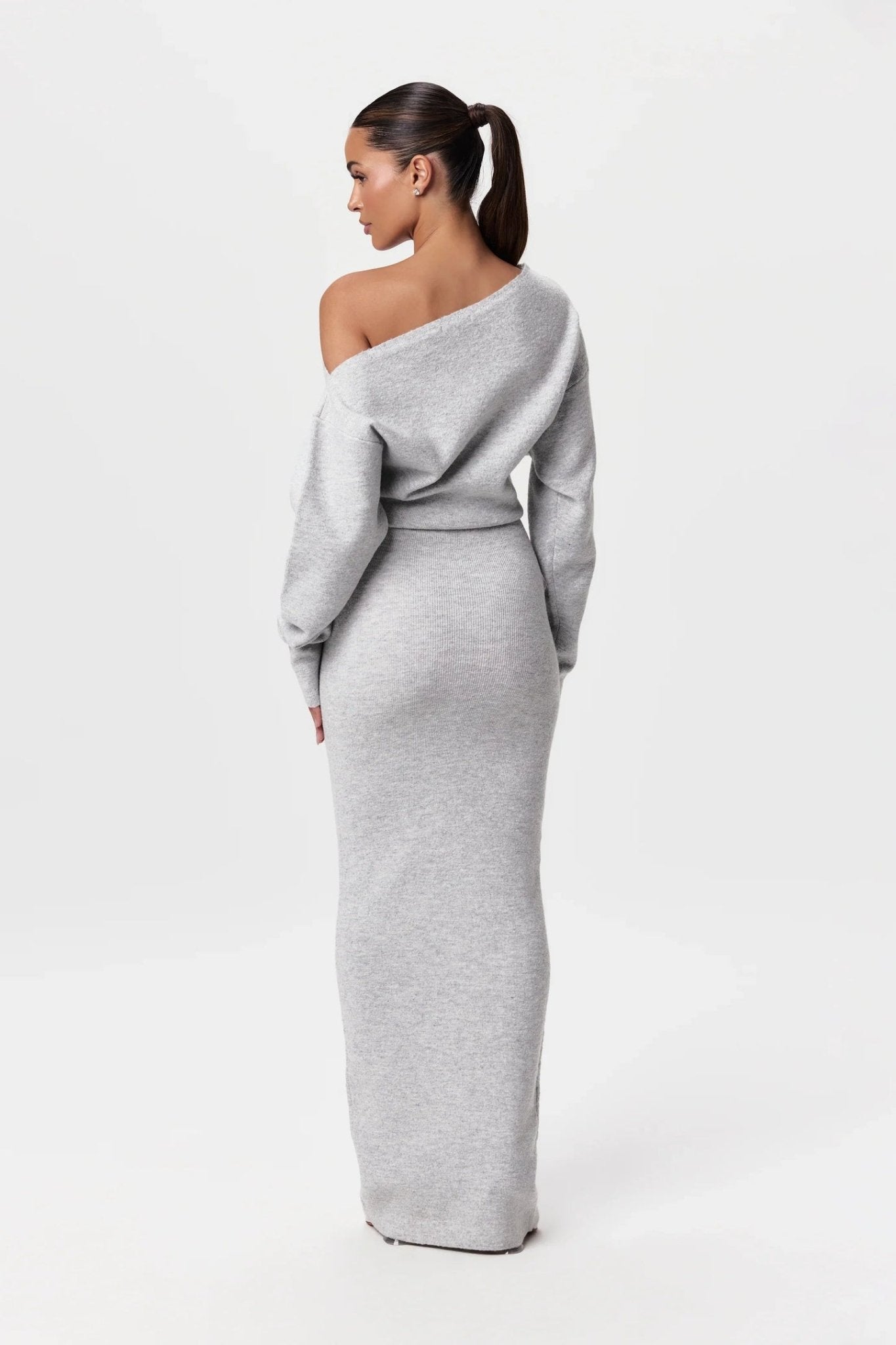 Mila | Off - Shoulder Knit Sweater Dress - Lora Toronto