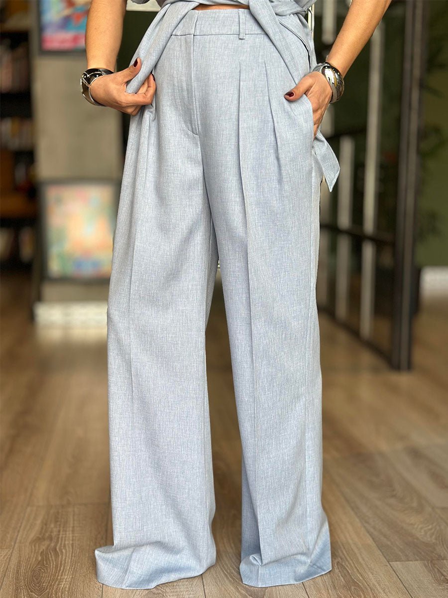 Mira Belted Wide - Leg Pant Set - Lora Toronto