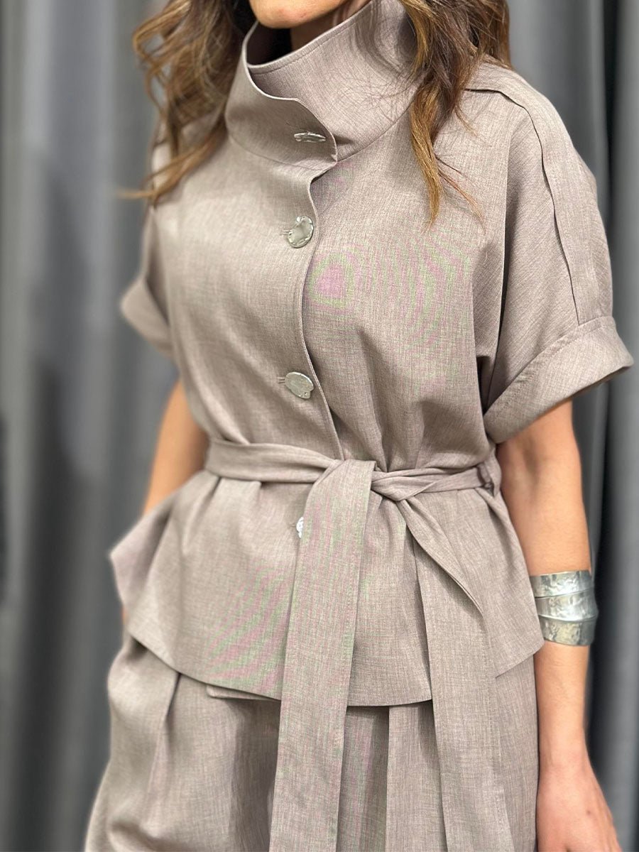 Mira Belted Wide - Leg Pant Set - Lora Toronto