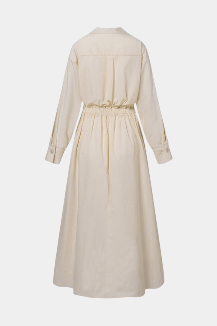 Miriam | Retro Collar Long Sleeve Maxi Dress - Lora Toronto