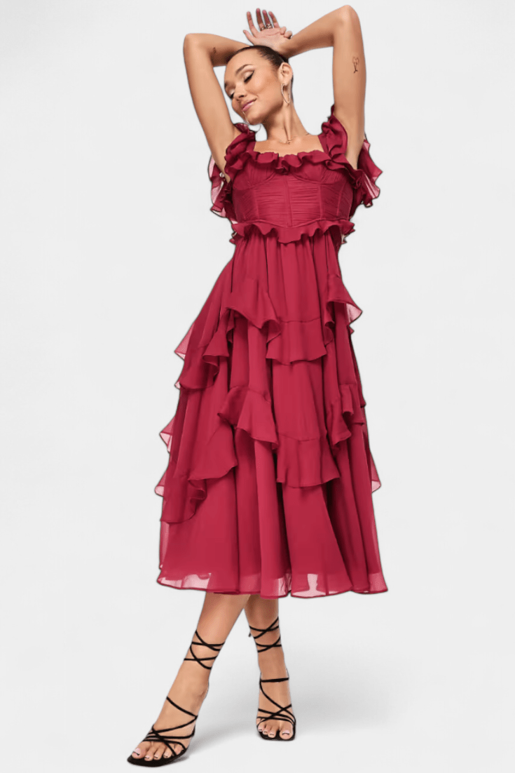 Natalie | Radiant Midi Dress - Lora Toronto