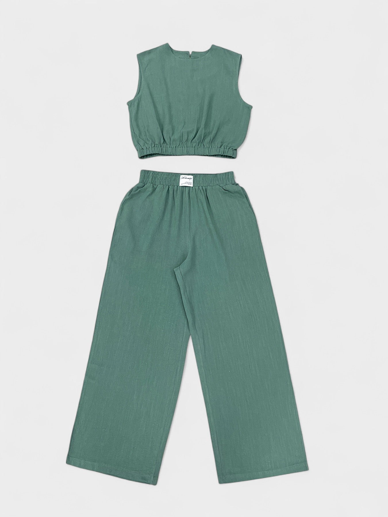 Noa | Linen Wide - Leg Two - Piece Set - Lora Toronto