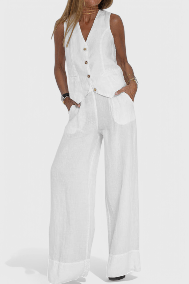 Nora Classic Cotton Short Sleeve Blouse - Lora Toronto