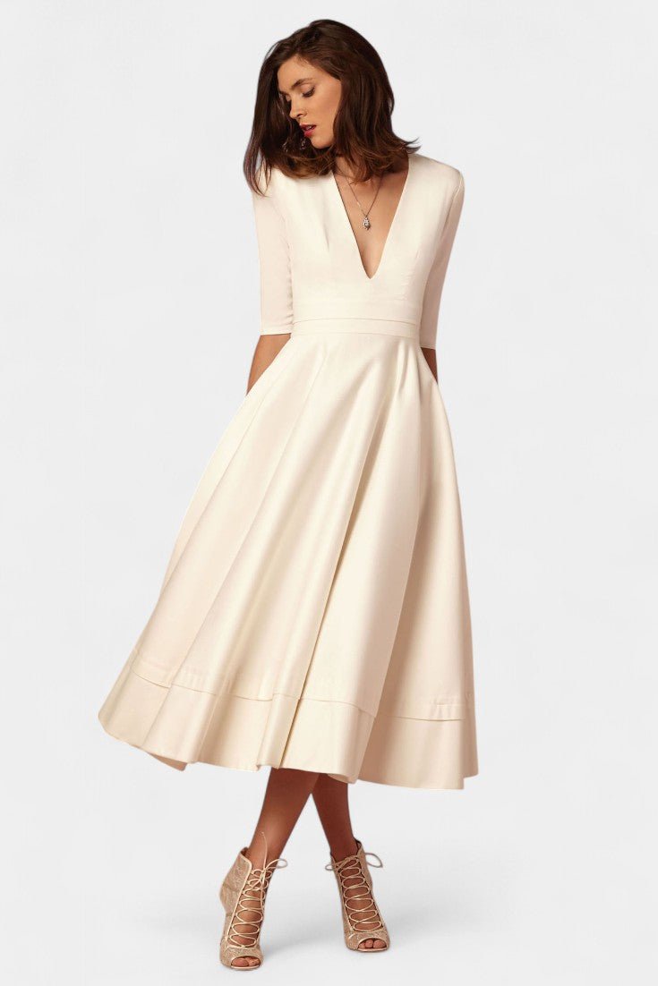 Nylah | A - Line Swing Midi Dress - Lora Toronto