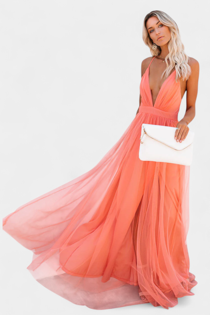 Gergana Petal Dust Tulle Dress
