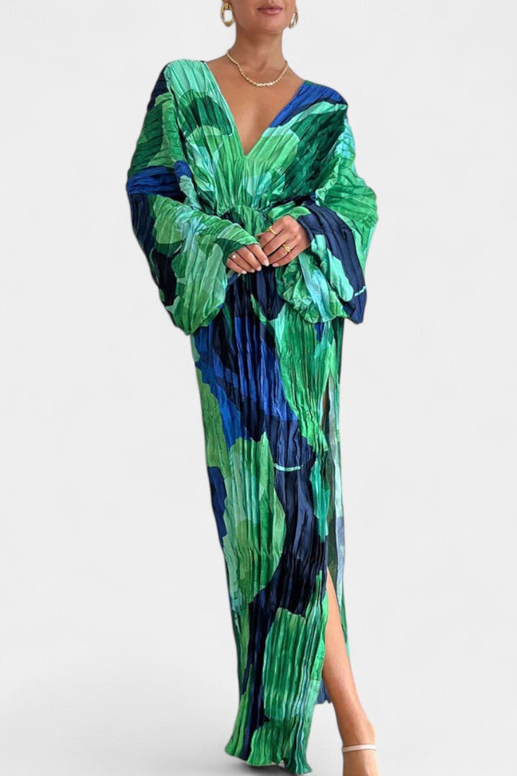 Rebecca | Pleated Cut - Out Maxi Dress - Lora Toronto