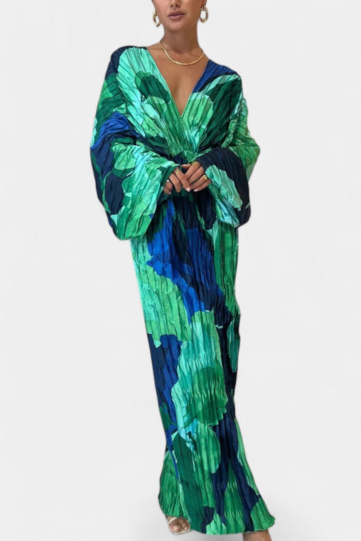 Rebecca | Pleated Cut - Out Maxi Dress - Lora Toronto