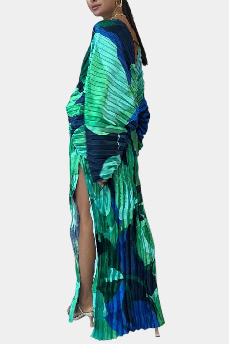 Rebecca | Pleated Cut - Out Maxi Dress - Lora Toronto